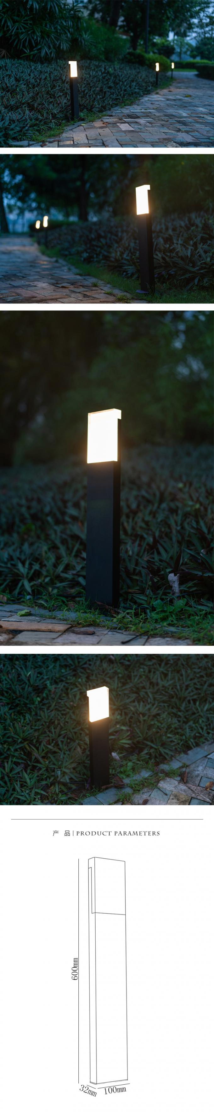 6W roestvrij staal LEIDENE Gazonlamp voor Openluchtverlichting Dia 107*256mm